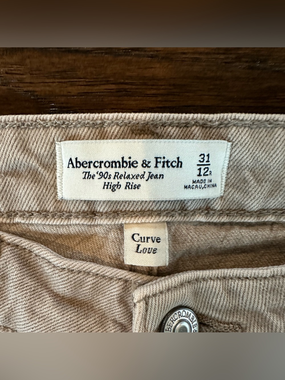 Abercrombie Women’s Curve Love Tan Jeans- size 12/31